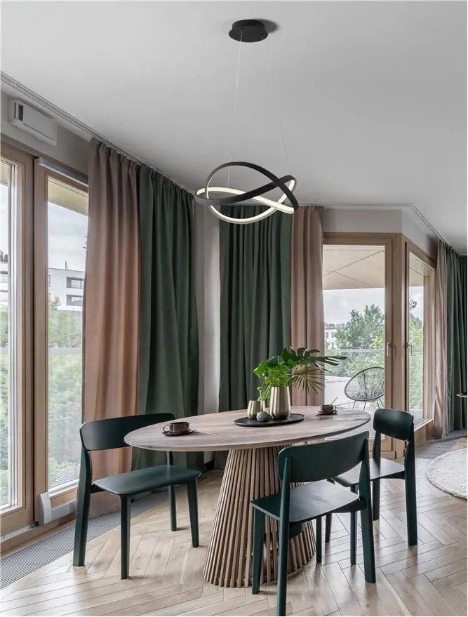 Lustra LED suspendata cu telecomanda ODREY neagra
