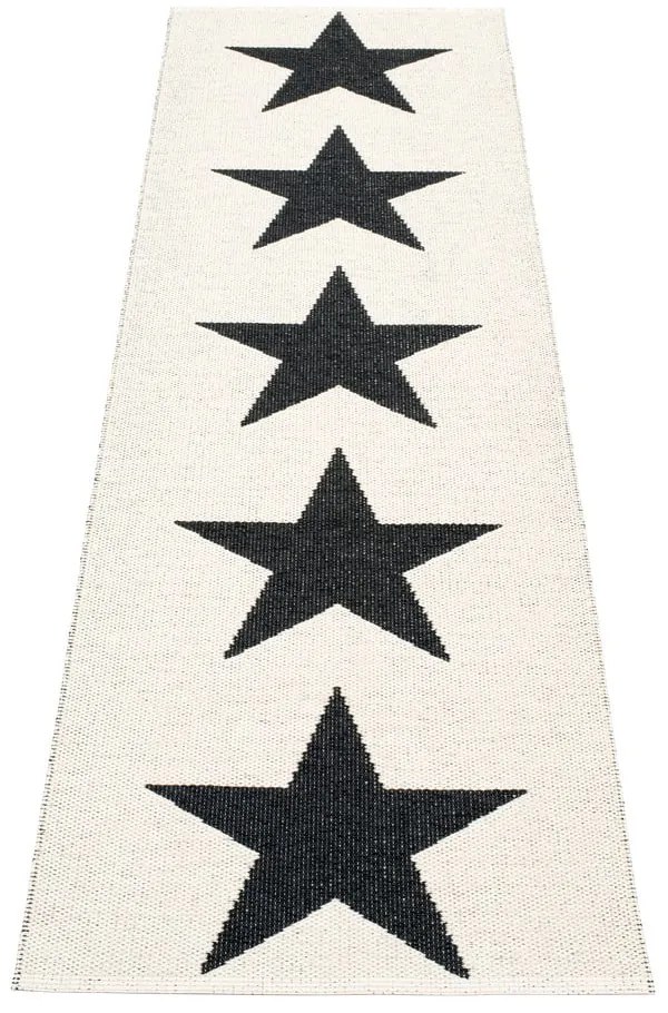 Covor tip traversă pentru interior și exterior alb-negru 70x150 cm Viggo Black – Pappelina