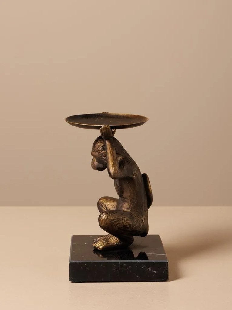 Suport de lumanare, din polirasina, Monkey