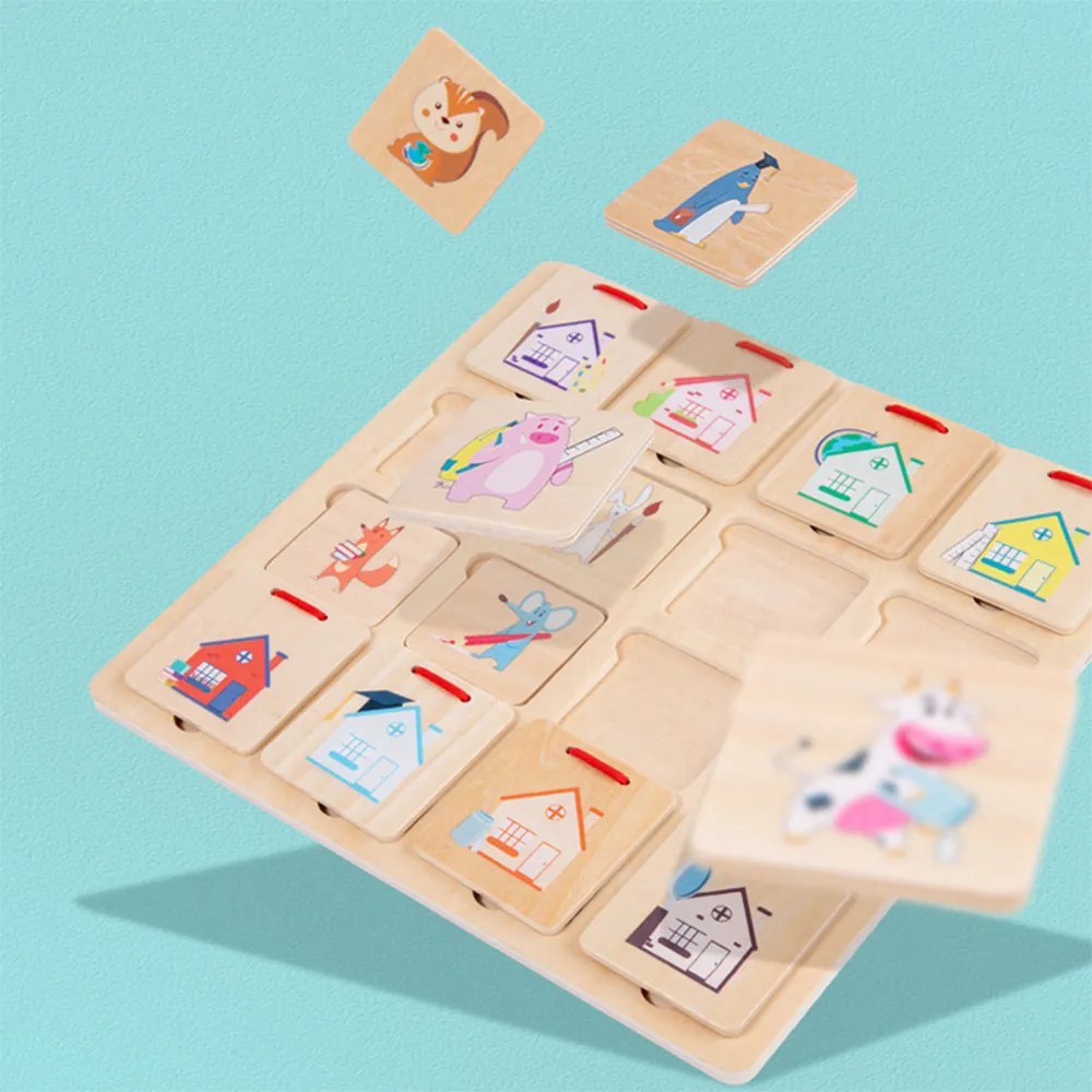 Unde s-a ascuns, un joc de logică din lemn cu deschidere