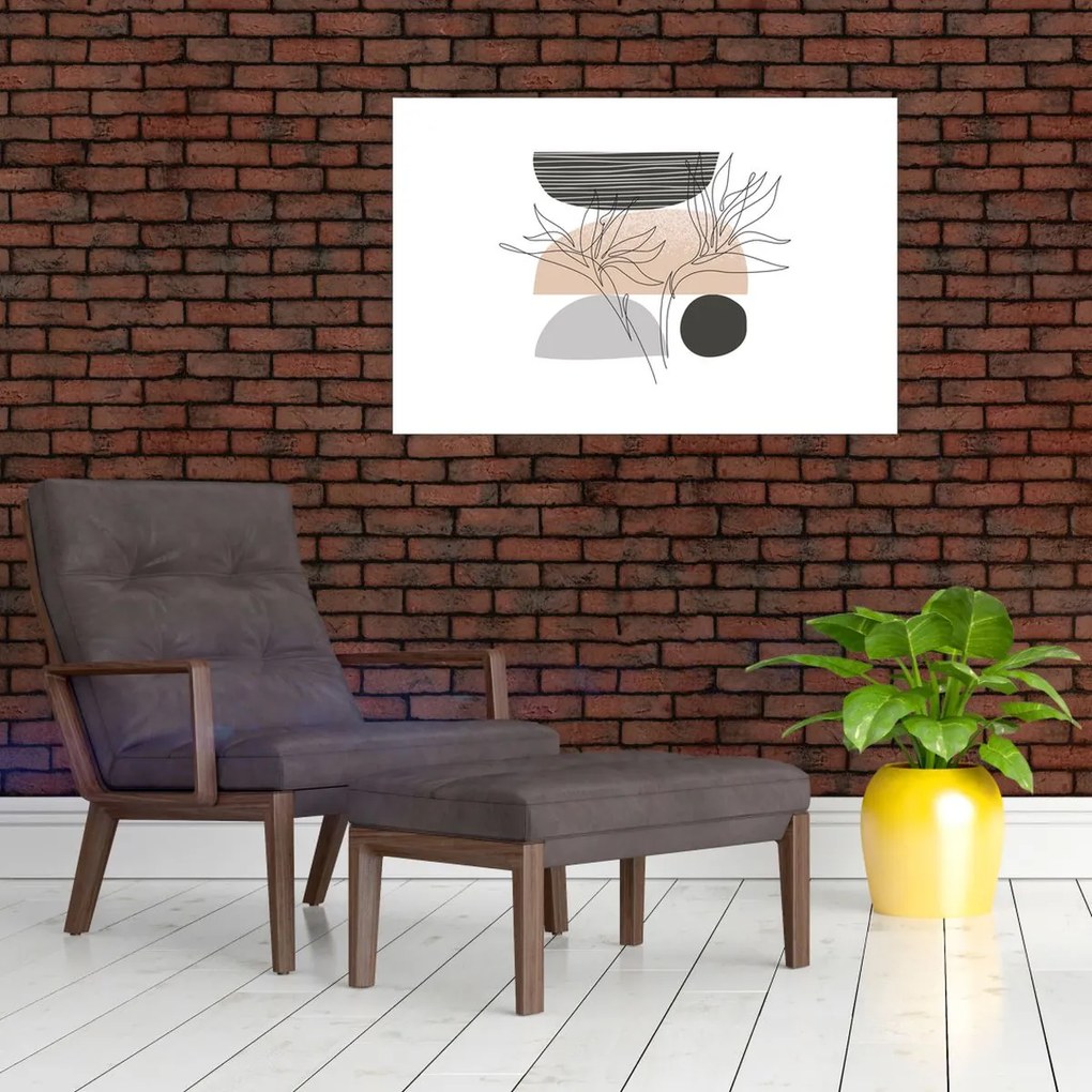 Tablou - Linie de artă flori N⁰2 (90x60 cm)