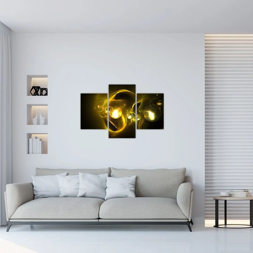 Tabloul abstract cu bile galbene (90x60 cm)