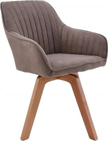 Set de 2 scaune pivotante Livorno microfibra taupe vintage