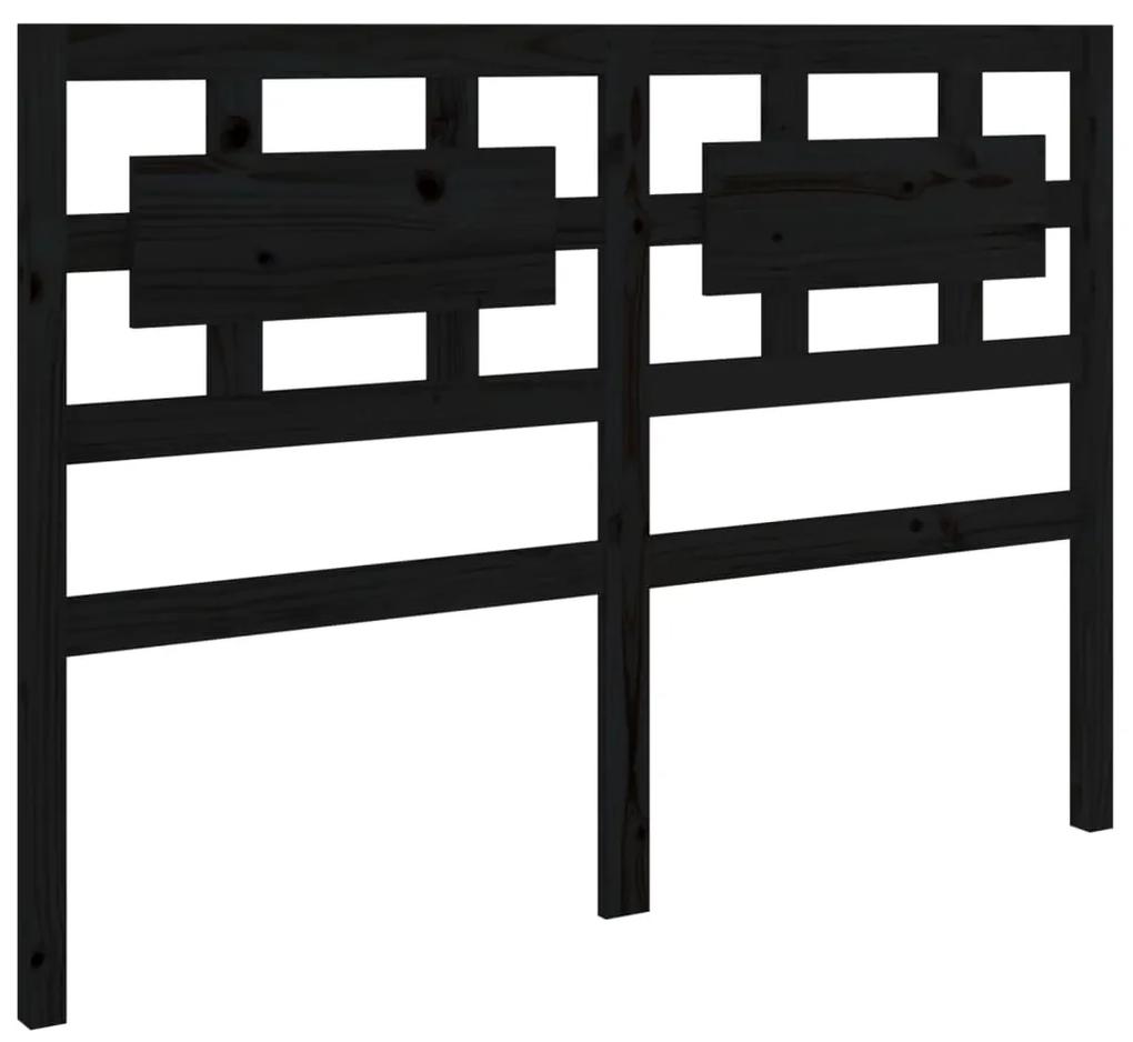 818049 vidaXL Tăblie de pat, negru, 155,5x4x100 cm, lemn masiv de pin