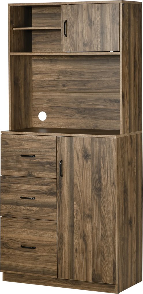 HOMCOM Dulap Modern cu 3 Sertare și Dulapioare, Mobilier de Cameră din Lemn, 80x40x178 cm, Alb | Aosom Romania