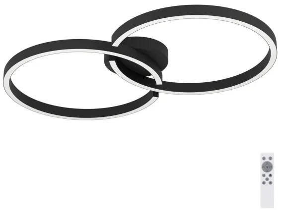 Plafonieră LED RGBW dimabilă Eglo 900955 AMANDOLO 19,5W/230V negru + telecomandă