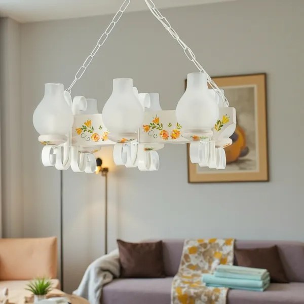 Brilagi - Candelabru cu lanț QUEEN 6xE14/40W/230V fag/crem