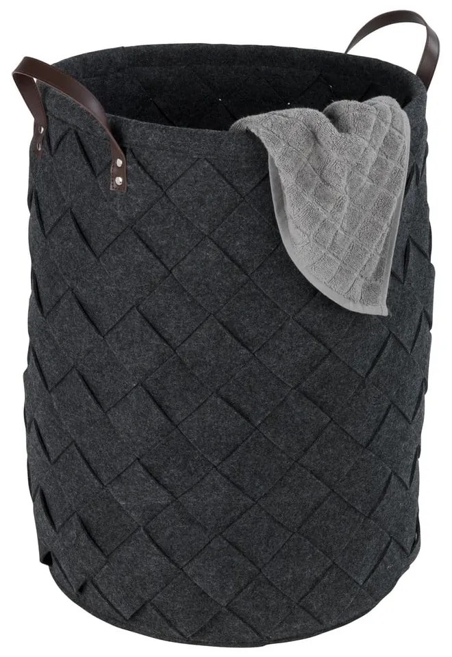Coș pentru rufe Wenko Trovo, negru, 75 l
