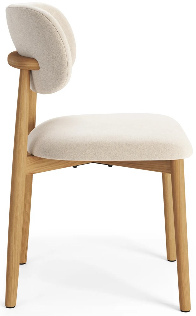 MAZZONI EXPORT ALMO Bej (material Apia 453)/cadru stejar lăcuit - SCAUN DIN LEMN PENTRU SALON SUFRAGERIE BUCĂTĂRIE RETRO