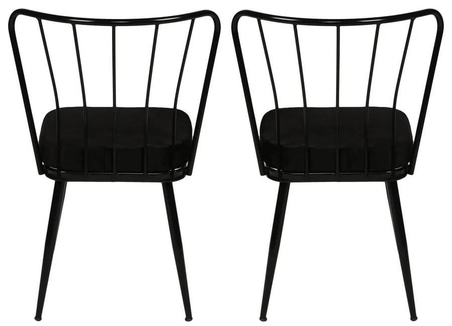 Scaune de dining negre 2 buc. din metal Yildiz – Kalune Design