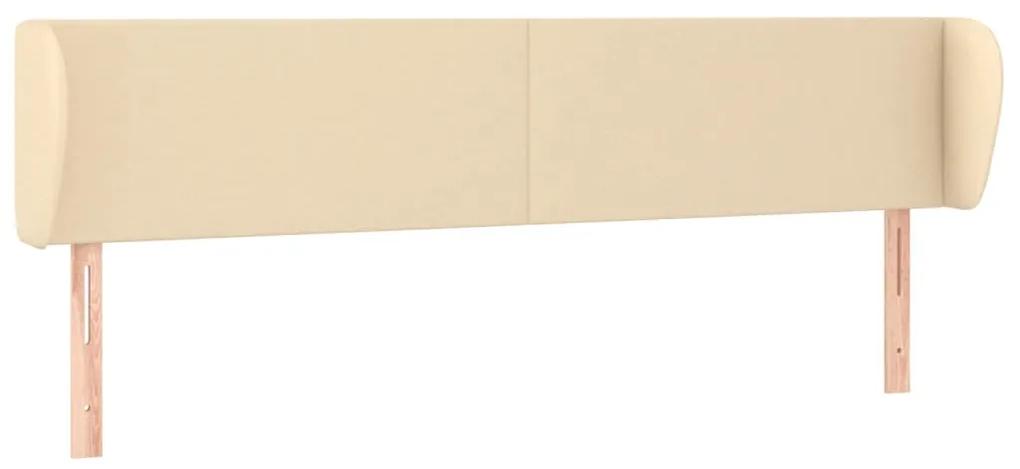 Tablie de pat cu aripioare crem 183x23x78 88 cm material textil 1, Crem, 183 x 23 x 78 88 cm