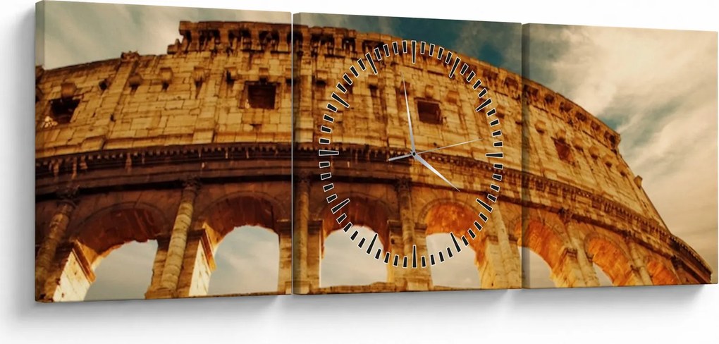 Tablou - Colosseum roman (cu ceas) (90x30 cm)