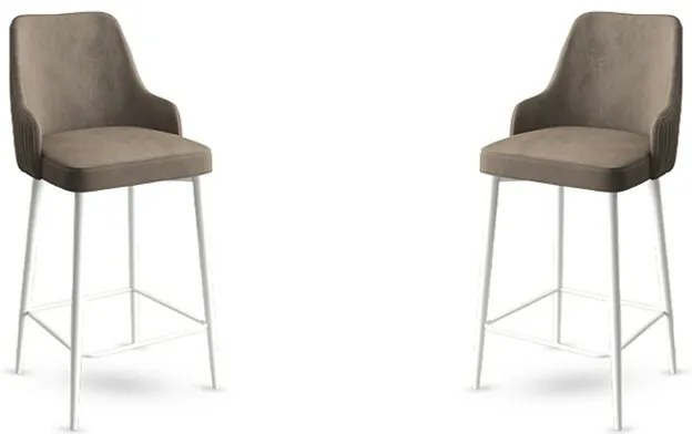 Set de scaune de bar Enox Cappuccino and White, 2buc., 2 buc.