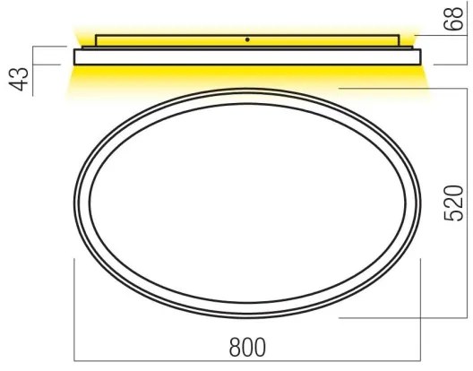 Plafonieră LED dimabilă NOBU REDO 01-3809, 80W, 230V, albă