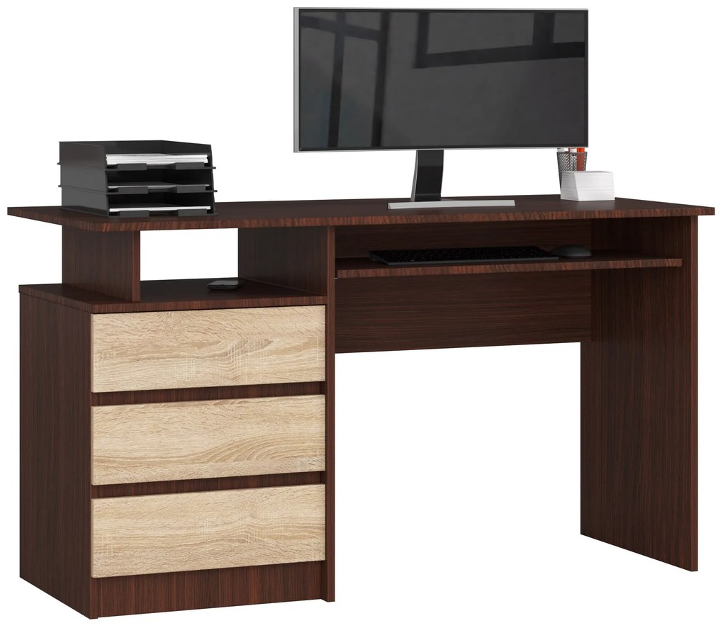 Masă PC Bronte (wenge + Stejar sonoma). 1069692