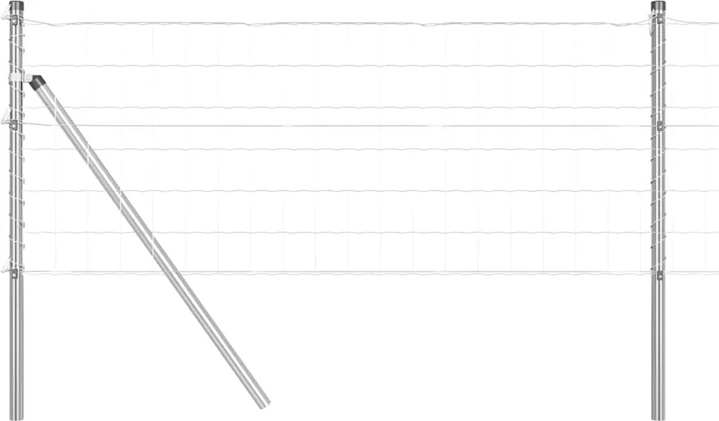 vidaXL Gard cu Stâlp Argintiu 0,6 x 25 m Oțel și PVC