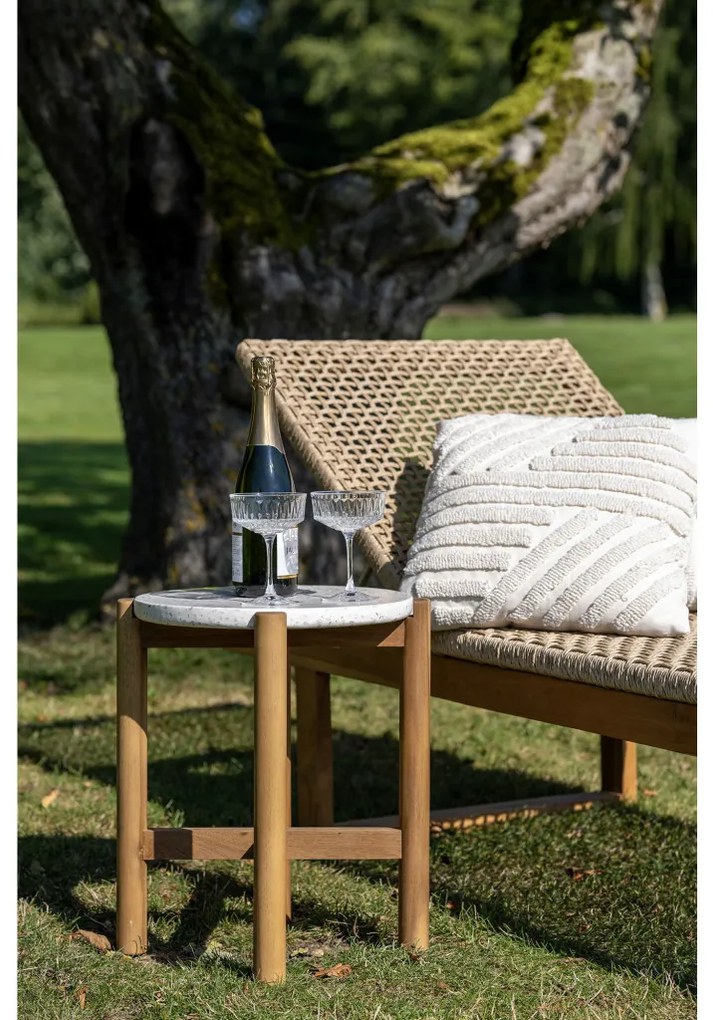 Terracina Masă de luat masa acacia/terrazzo, natural, ø37x46 cm