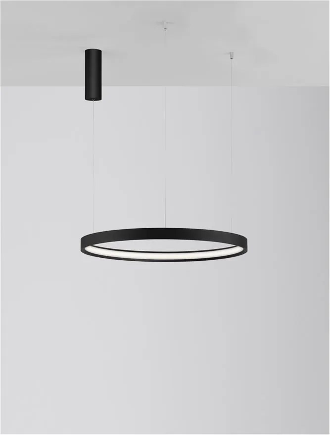 Lustra LED suspendata design modern circular PERRINE D-60cm neagra