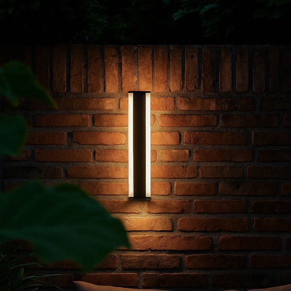 Lampă de perete modernă neagră CCT 60cm Inclusiv LED IP54 - Vanya