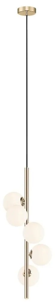 Lustra moderna cu 5 surse de lumina Arcturus auriu