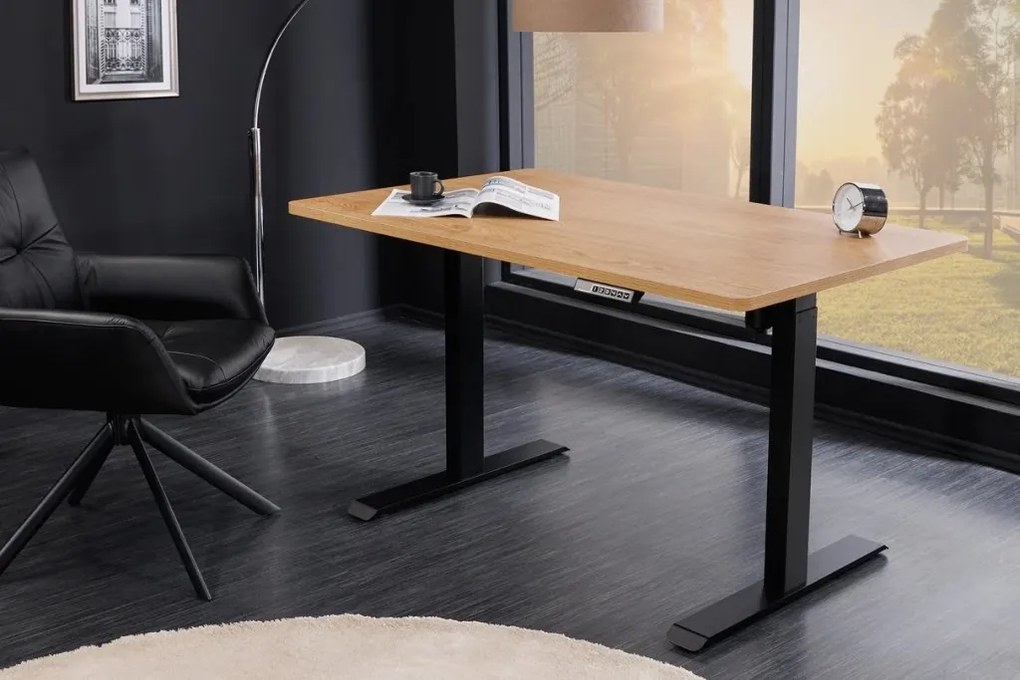 Birou cu inaltime reglabila electrica Oak Desk 120cm