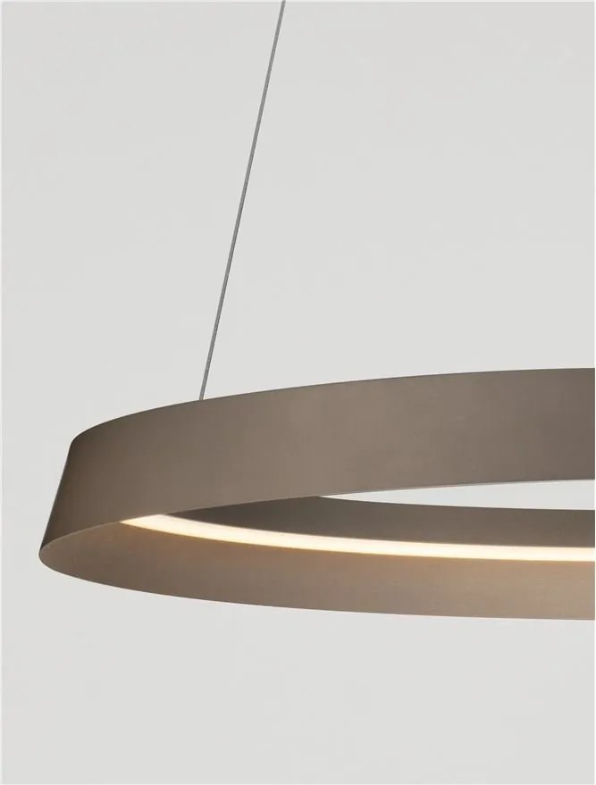 Lustra LED suspendata design modern circular ORMI brown