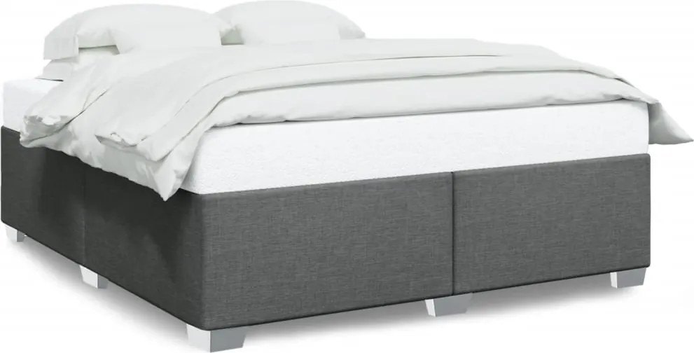 vidaXL Cadru de pat fără saltea, gri închis, 200x200 cm, textil