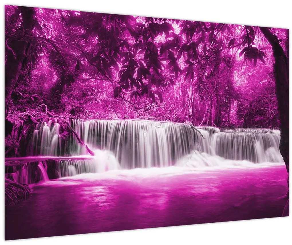 Tablou - Cascadă, violet (90x60 cm)