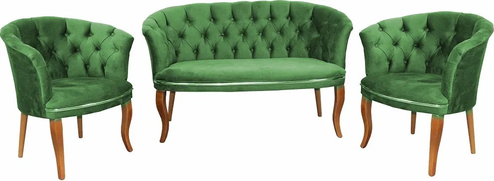 Set canapea si fotolii Milano Relax Homs textil verde