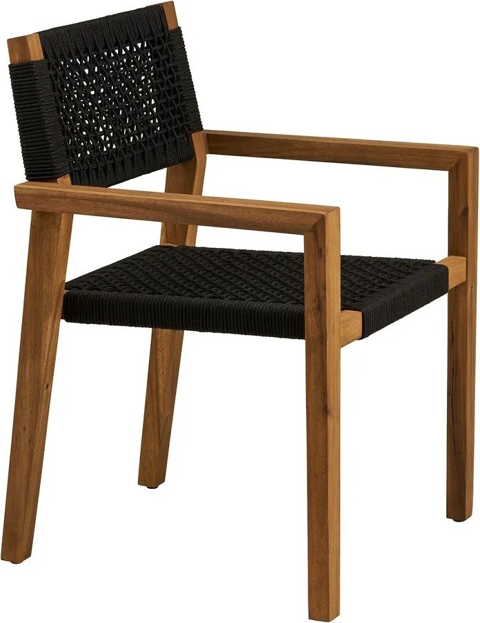 Scaun de grădină negru din lemn masiv Anzio – House Nordic