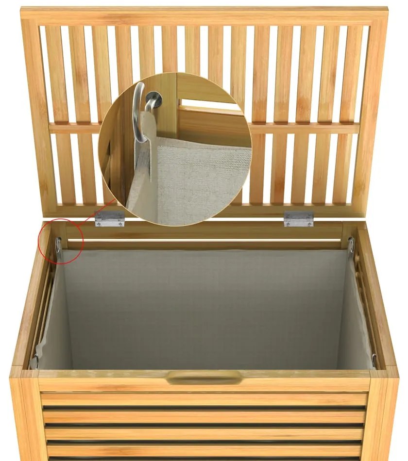 Coș de rufe de bambus ISLA, 62L, maro natural Casaria