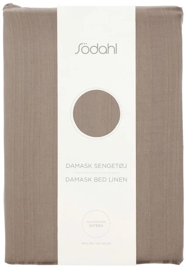 Lenjerie de pat taupe din damasc pentru pat de o persoană 140x200 cm Noble – Södahl