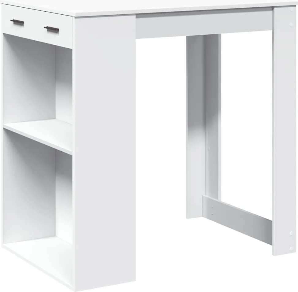 vidaXL Masă de bar, alb, 102x70x103,5 cm, lemn prelucrat