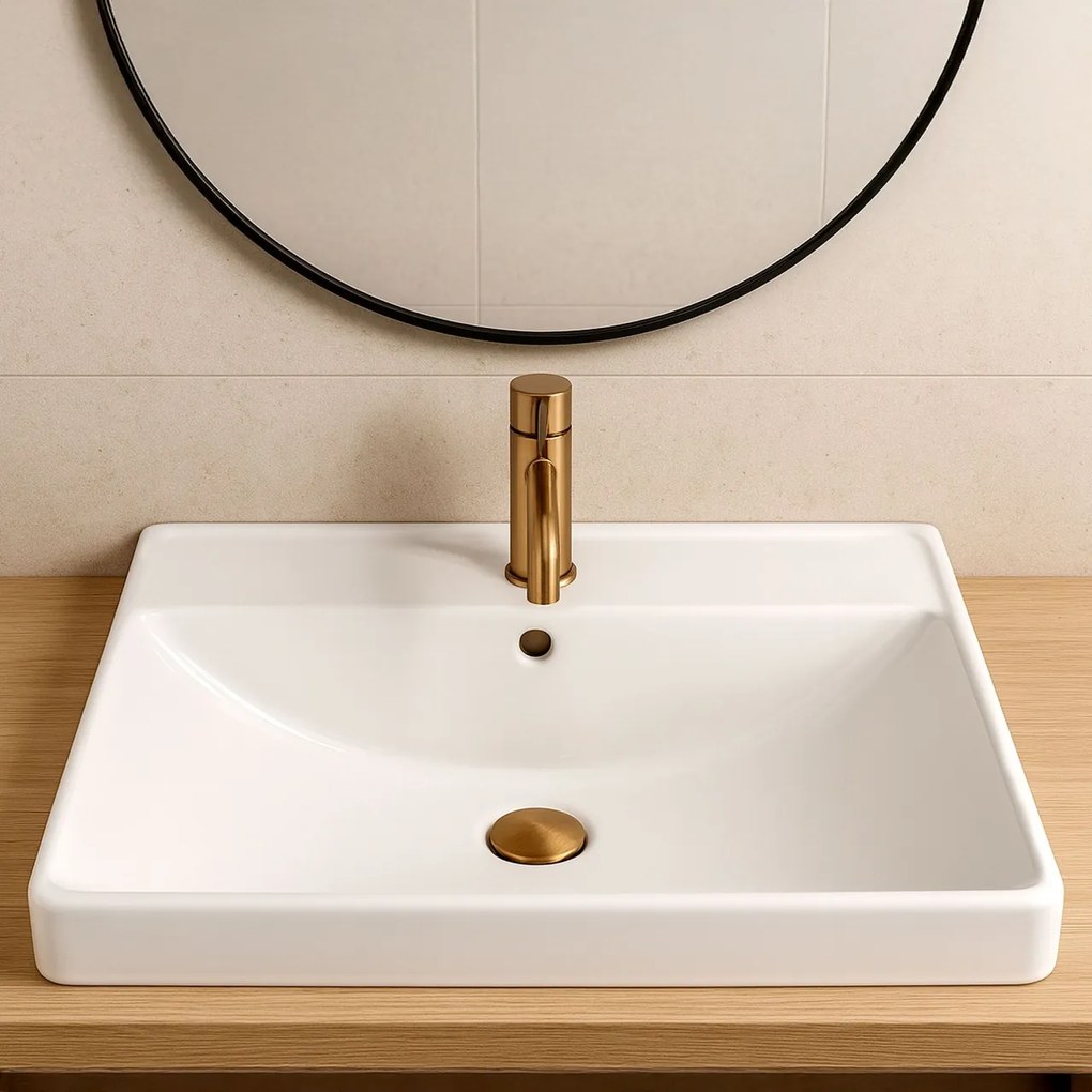 Lavoar incastrat Alisha alb L61 cm