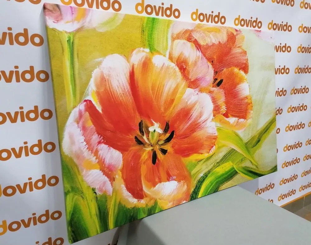 Tablou lalele roșii în vintage