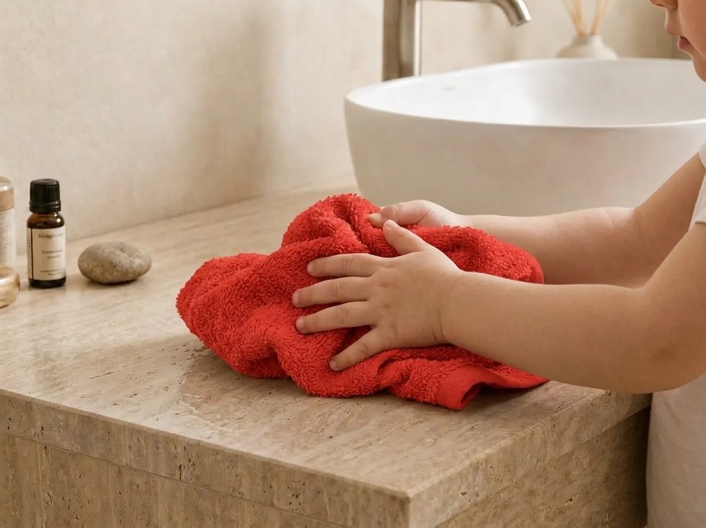 Prosop de maini Classic mic 30x50 cm rosu, 100% bumbac
