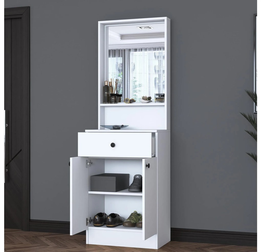 Mobilier hol Pixie 6 (alb) (cu oglindă). 1102444