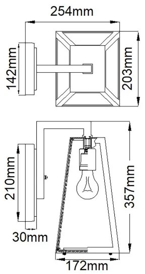 Aplică de exterior Kichler KL-DELISON-M-RZ DELISON 1xE27/60W/230V IP44