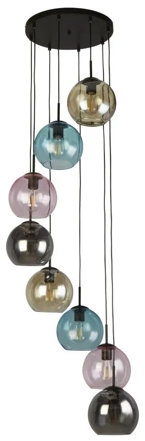 Lustra moderna cu 8 pendule colorate Mardi Gras II