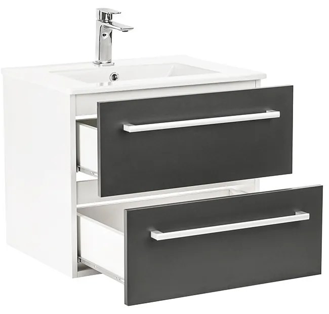 Mobilier complet de baie Vario Clam 60 alb-antracit