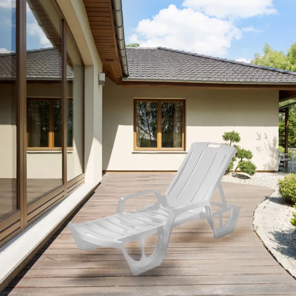 Șezlong de grădină Florida alb