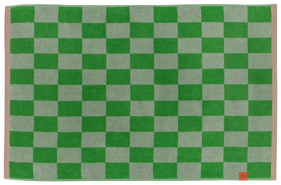 Covoraș de baie verde din bumbac organic 50x80 cm Retro – Mette Ditmer Denmark