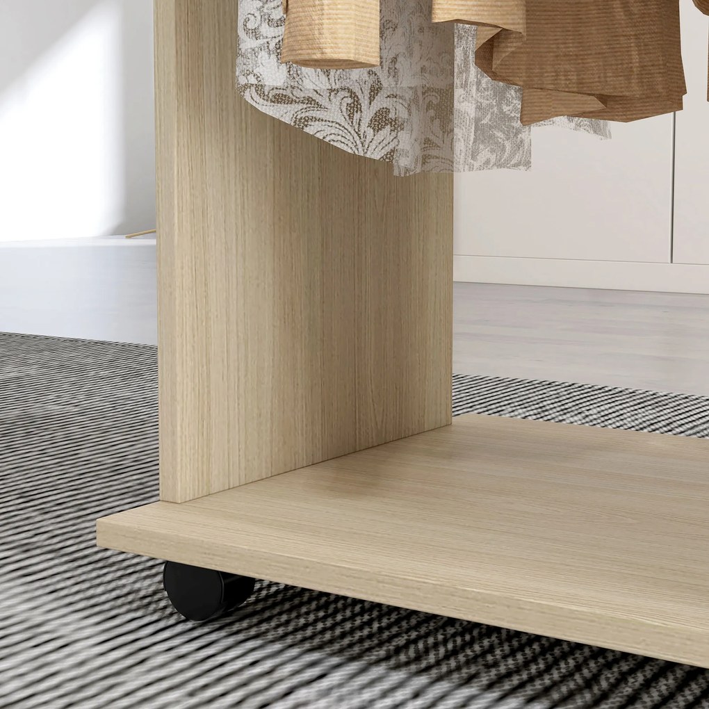 HOMCOM Dulap cu 5 Rafturi și 6 Roți, 120x40x128 cm, Negru | Aosom Romania