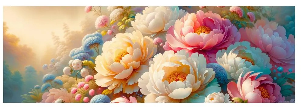 Tablou flori delicate în nuanțe pastelate
