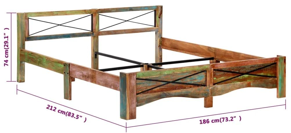 Cadru de pat, 180 x 200 cm, lemn masiv reciclat 180 x 200 cm