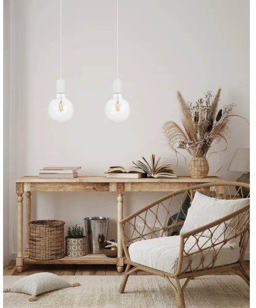 Lustră pe cablu MIROS 2xE27/60W/230V albă