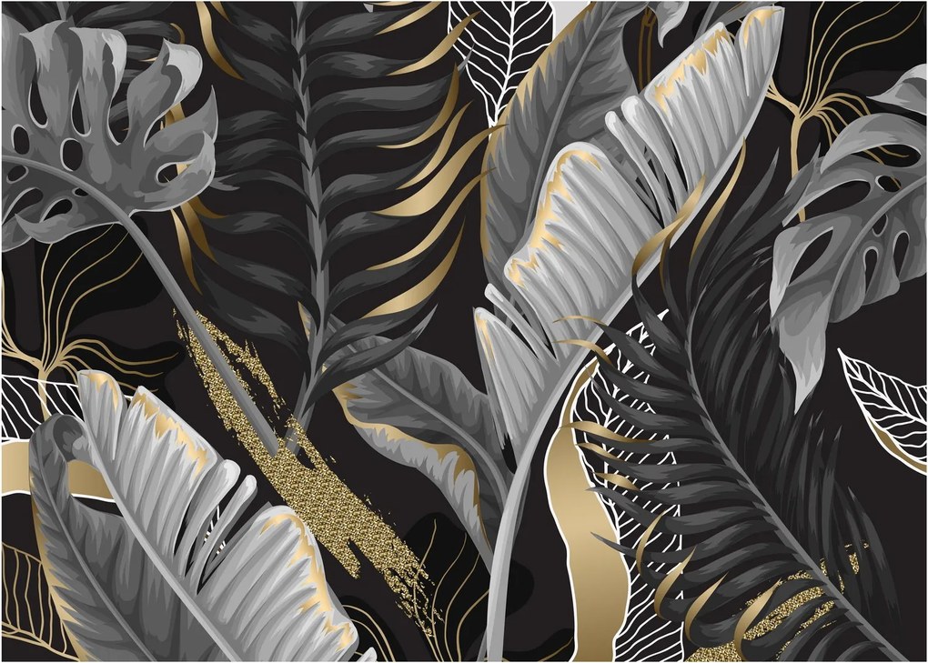 Tablou pe sticlă - Jungla de aur (70x50 cm)