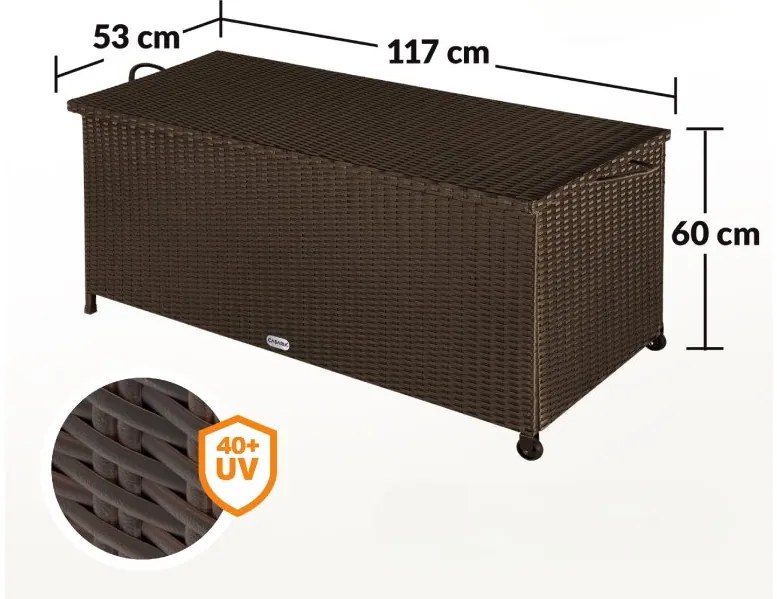 Deuba Cutie de depozitare cu roți 370 L - maro