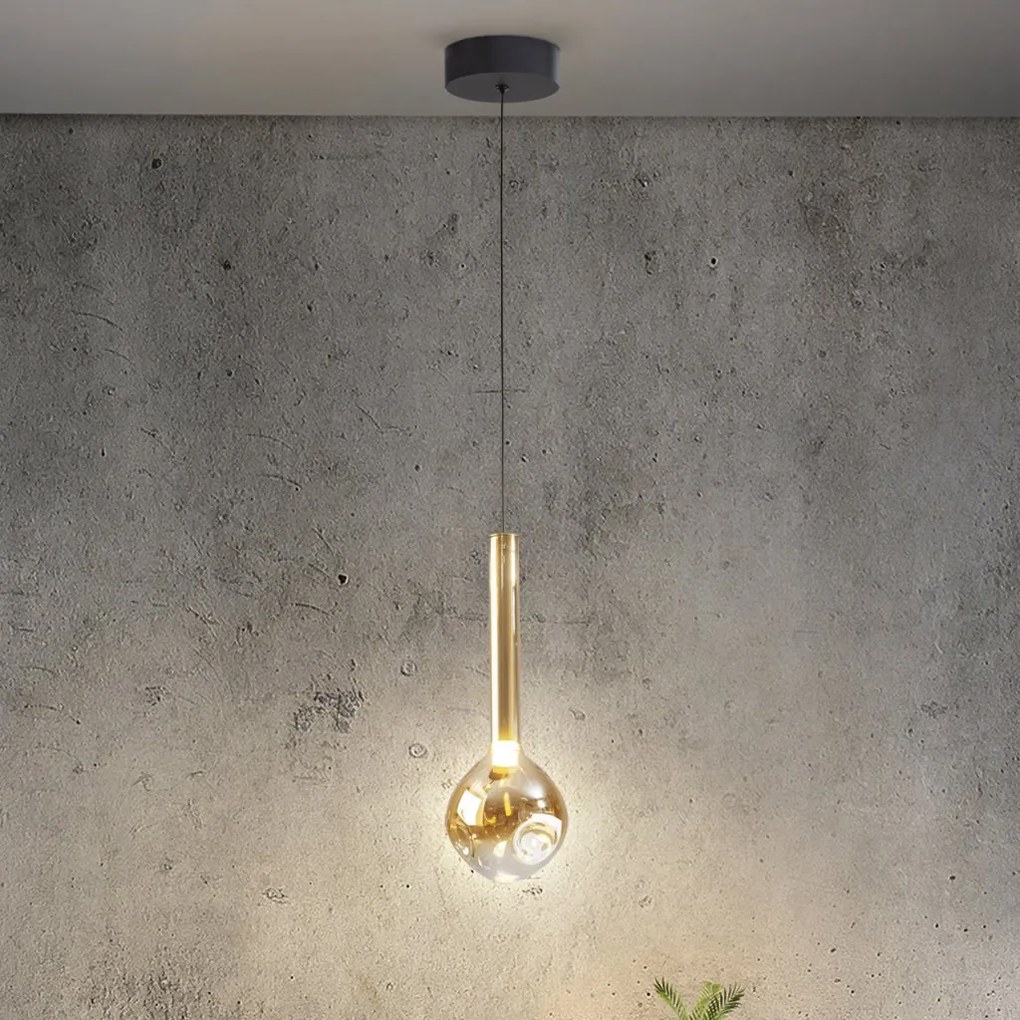 Pendul LED design modern Essenza negru, auriu