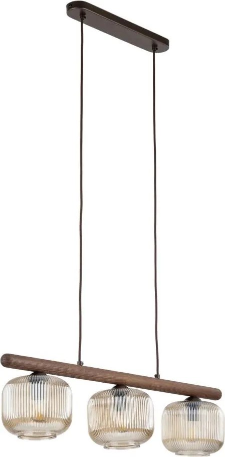 Candelabru pe cablu SALVIA 3xE14/10W/230V maro/maro fumuriu